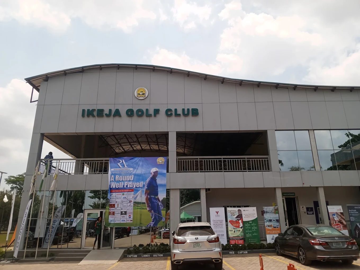 The Ikeja Golf Club clubhouse on Works Road